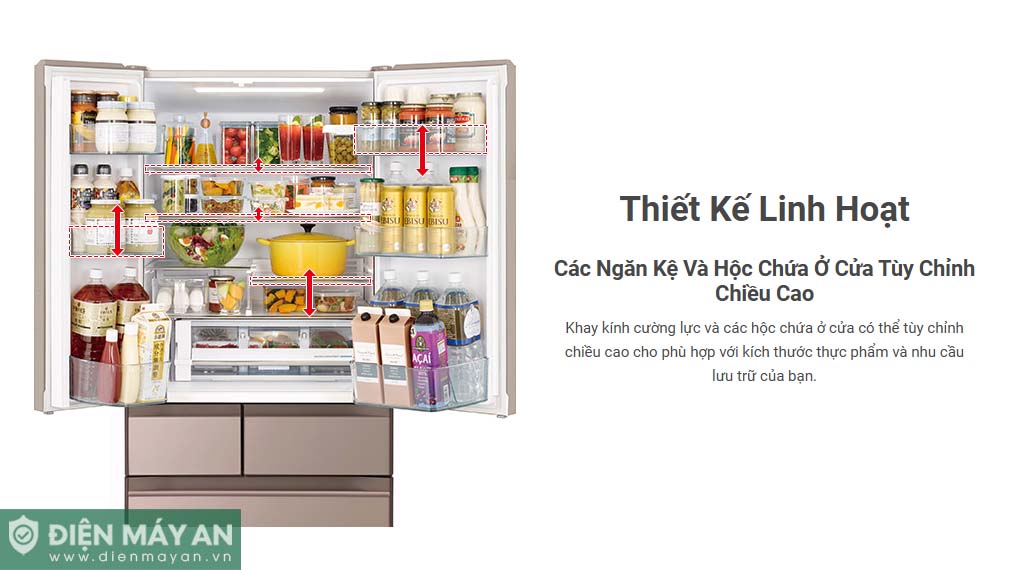 Tủ lạnh Hitachi Inverter 617 lít Multi Door R-HW620RV X